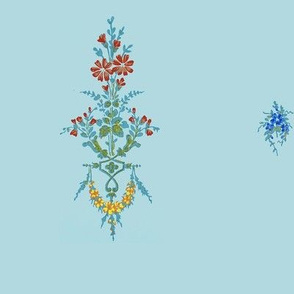 Poisonous Posies on Pale Blue - Lg