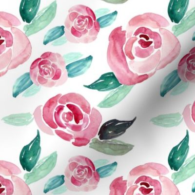  Vintage Pink Watercolor Roses 