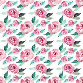  Vintage Pink Watercolor Roses 