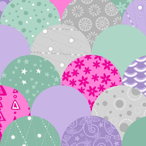  Large Scallop Sea (Purple, Mint, Silver, Hot Pink)