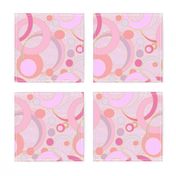 Blush Salmon Pink Art Deco Bubbles