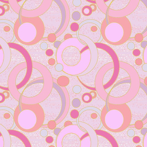 Blush Salmon Pink Art Deco Bubbles