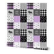 little lady - purple & black woodland patchwork