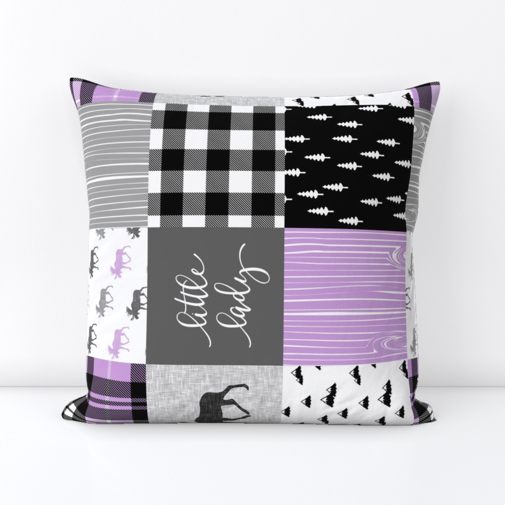 Little Lady - Purple and black woodland patchwork (90)