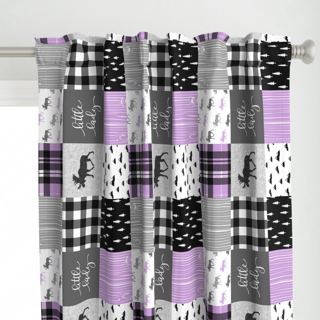 Little Lady - Purple and black woodland patchwork (90)