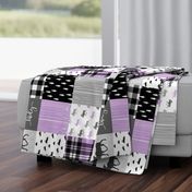 Little Lady - Purple and black woodland patchwork (90)