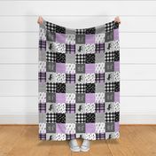 Little Lady - Purple and black woodland patchwork (90)