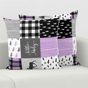 Little Lady - Purple and black woodland patchwork (90)