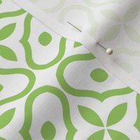 Mosaic - White and Leaf Green