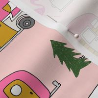 vintage camper (large) // pink vintage retro camper van cute retro design camping camper van retro camper