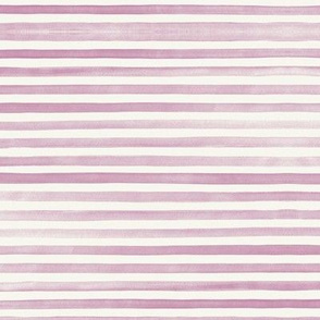 Lavender Watercolor Stripes // Small Scale