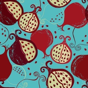 Pomegranate seamless pattern