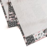 You are so deerly loved / little lady - pink and grey camo - woodland patchwork