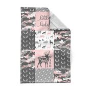 You are so deerly loved / little lady - pink and grey camo - woodland patchwork