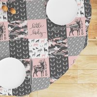 You are so deerly loved / little lady - pink and grey camo - woodland patchwork