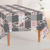 You are so deerly loved / little lady - pink and grey camo - woodland patchwork