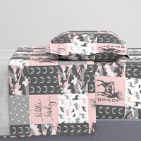 You are so deerly loved / little lady - pink and grey camo - woodland patchwork