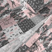 You are so deerly loved / little lady - pink and grey camo - woodland patchwork