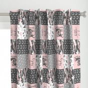 You are so deerly loved / little lady - pink and grey camo - woodland patchwork (90)