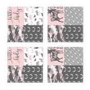 You are so deerly loved / little lady - pink and grey camo - woodland patchwork (90)