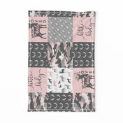 You are so deerly loved / little lady - pink and grey camo - woodland patchwork (90)