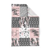 You are so deerly loved / little lady - pink and grey camo - woodland patchwork (90)