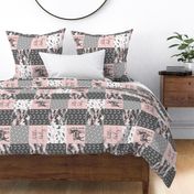 You are so deerly loved / little lady - pink and grey camo - woodland patchwork (90)