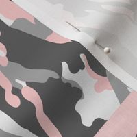 You are so deerly loved / little lady - pink and grey camo - woodland patchwork (90)