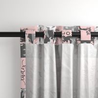 You are so deerly loved / little lady - pink and grey camo - woodland patchwork (90)