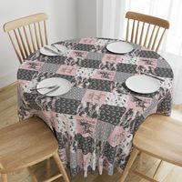 You are so deerly loved / little lady - pink and grey camo - woodland patchwork (90)