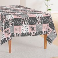 You are so deerly loved / little lady - pink and grey camo - woodland patchwork (90)