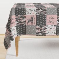 You are so deerly loved / little lady - pink and grey camo - woodland patchwork (90)