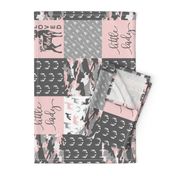 You are so deerly loved / little lady - pink and grey camo - woodland patchwork (90)