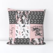 You are so deerly loved / little lady - pink and grey camo - woodland patchwork (90)