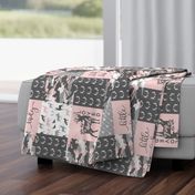 You are so deerly loved / little lady - pink and grey camo - woodland patchwork (90)