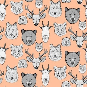 Western Animal Faces on Millennial Pink