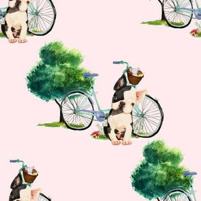 8" Dog With Bike - Pink