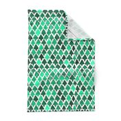 Forest Watercolor Abstract Geometric Trees  // Green Triangles / Camping / Woods / Woodland