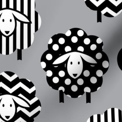 GEOMETRIC SHEEP ON GRAY