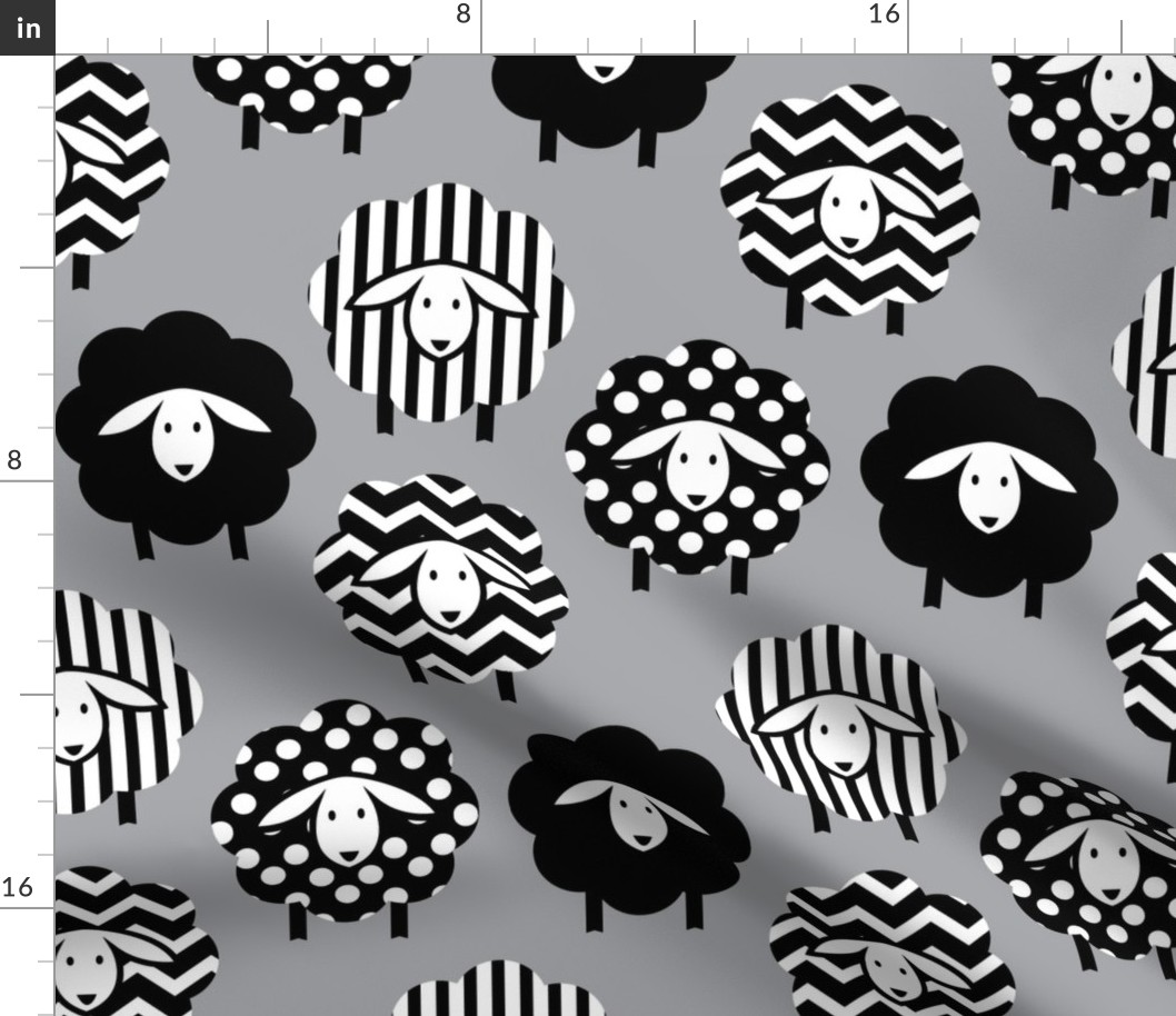 GEOMETRIC SHEEP ON GRAY