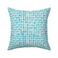 Indigo Watercolor Abstract Geometric Texture // Turquoise Crosshatch Basket Weave Lines