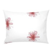 Single Pink Floral White Background Large Scale