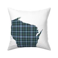 Wisconsin silhouette - 18" silhouette filled with 3" faded tartan