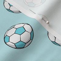 soccer balls (blue on blue)