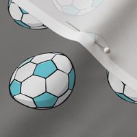 soccer balls (blue on grey)