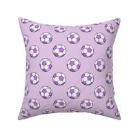soccer balls - purple on purple