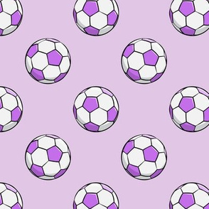 soccer balls - purple on purple