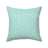 Mint Crazy Chevron Herringbone Hand Drawn Geometric Pattern GingerLous