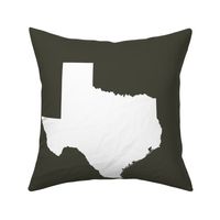 Texas silhouette - 18" white on khaki