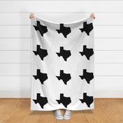 Texas silhouette - 18" black and white